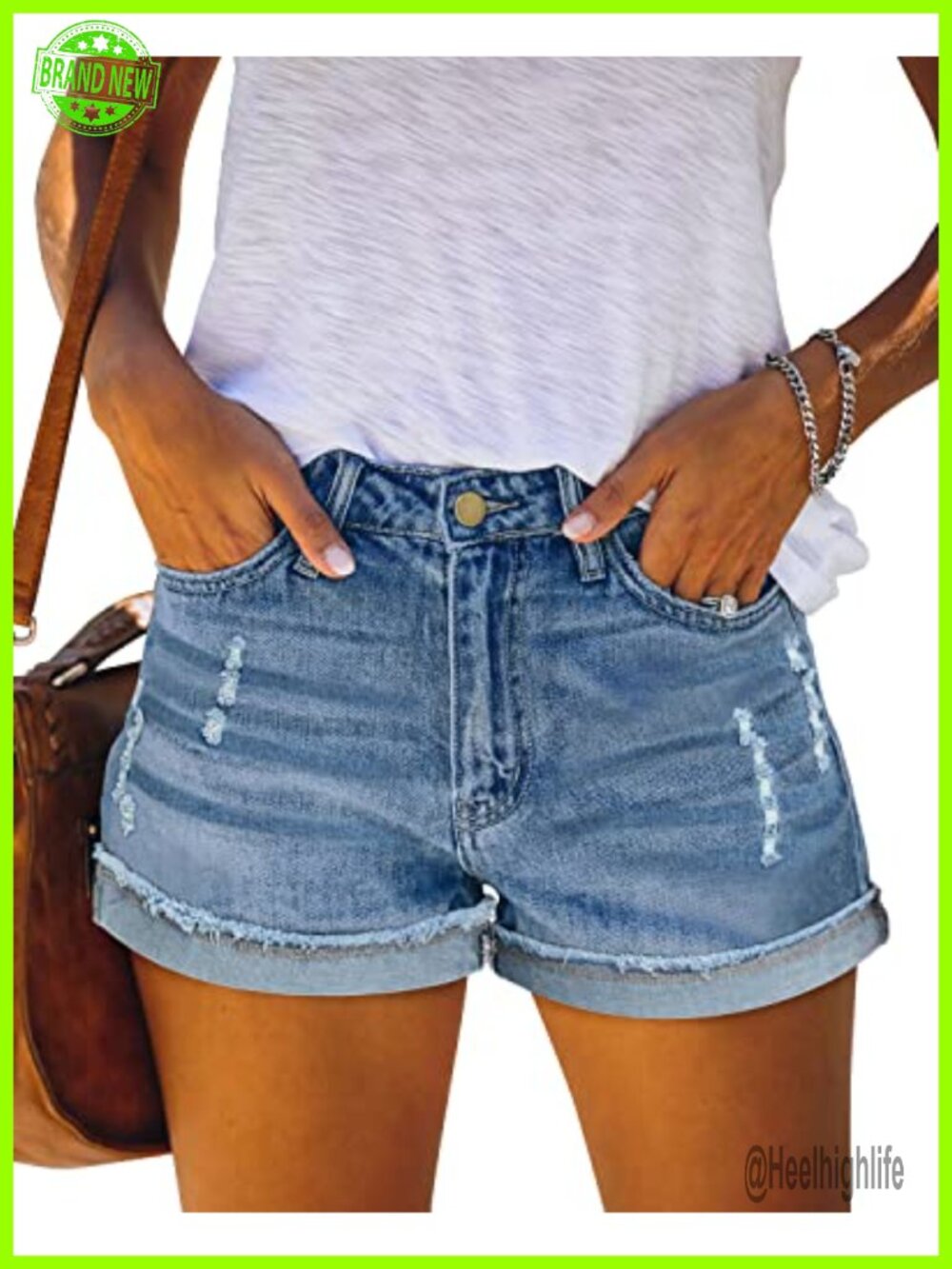Women's Stretchy Denim Shorts Casual Summer Ripped Jean Shorts